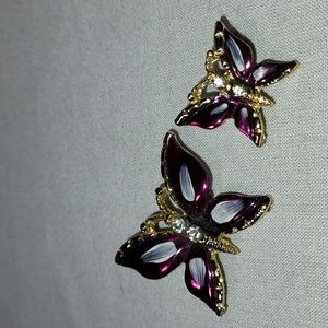 Butterfly Set of Two Pins Purple Wings Butterfly